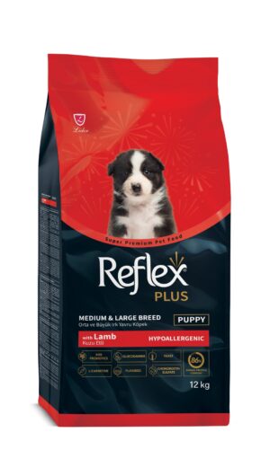 REFLEX PLUS MEDIUM LARGE BREED JUNIOR DOG FOOD LAMB AND RICE 12KG