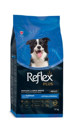 REFLEX PLUS MEDIUM LARGE BREED ADULT DOG FOOD SALMON 12KG