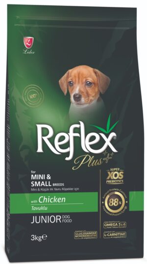 REFLEX PLUS For MINI & SMALL BREEDS WITH CHICKEN TAVUKLU JUNIOR DOG FOOD 3kg