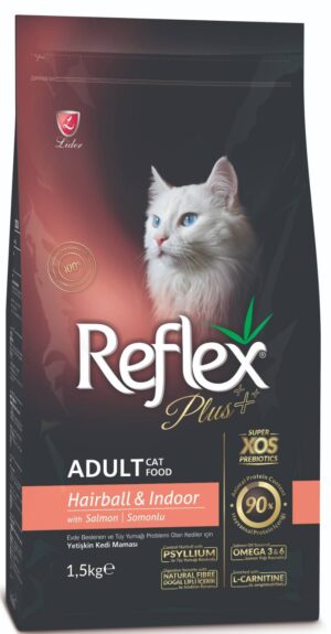 RFX_307_REFLEXPLUSADULTCATFOODHAIRBALLSALMON15KG REFLEX PLUS ADULT CAT FOOD HAIRBALL & INDOOR WITH SALMON 1,5kg/15kg