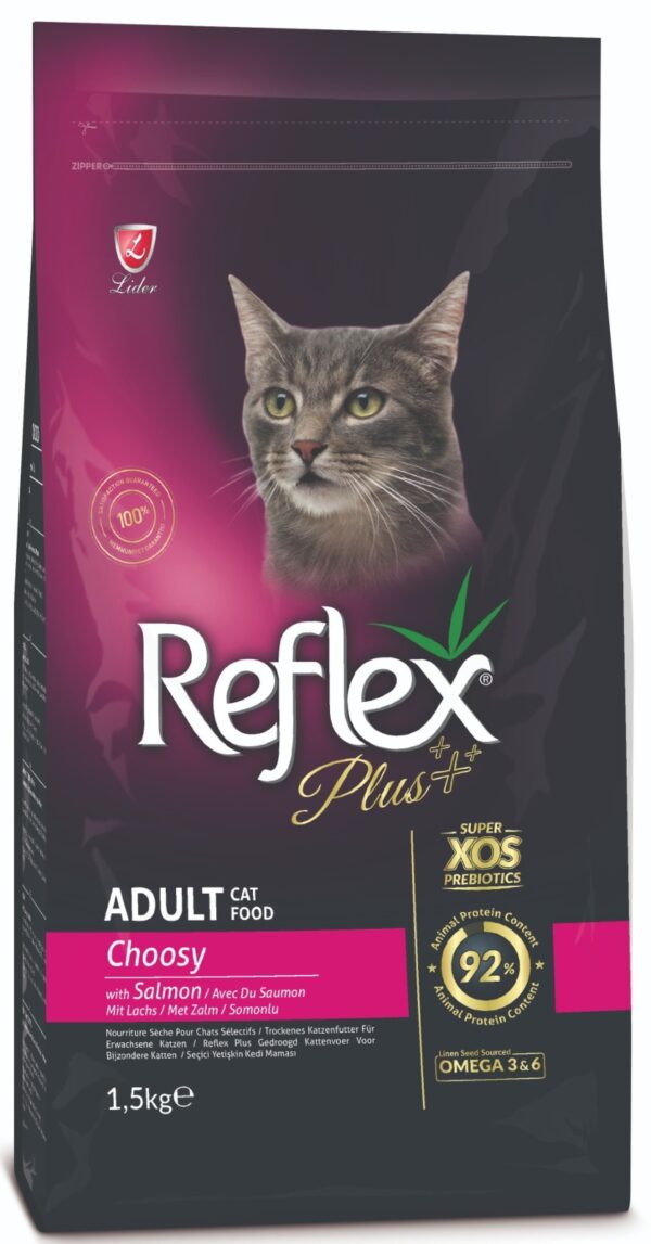 REFLEX PLUS ADULT CAT FOOD CHOOSY WITH SALMON 1,5kg