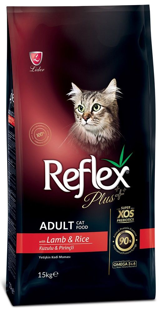 REFLEX PLUS ADULT CAT FOOD WITH LAMB & RICE 1,5kg/15kg