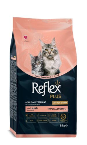 REFLEX PLUS MOTHER AND BABY CAT FOOD LAMB AND RICE  8KG