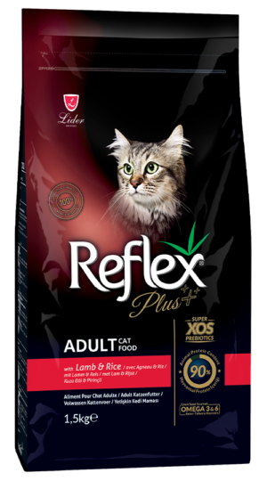 adult lamb and rcie1,5kg REFLEX PLUS ADULT CAT FOOD WITH LAMB & RICE 1,5kg/15kg