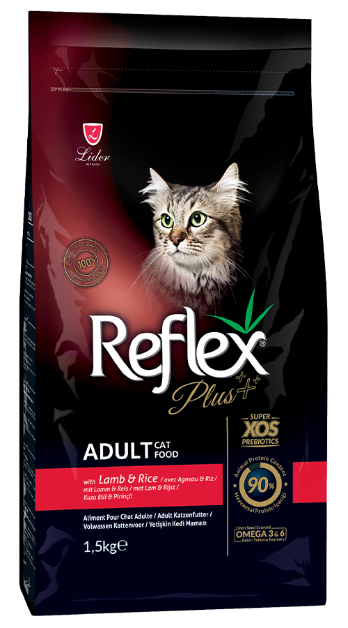 REFLEX PLUS ADULT CAT FOOD WITH LAMB & RICE 1,5kg/15kg