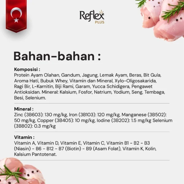 REFLEX PLUS For MINI & SMALL BREEDS WITH CHICKEN TAVUKLU ADULT DOG FOOD 3kg