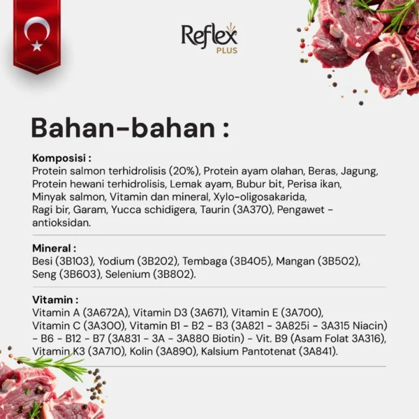 REFLEX PLUS ADULT CAT FOOD WITH LAMB & RICE 1,5kg/15kg