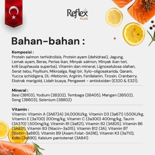 REFLEX PLUS ADULT CAT FOOD SKINCARE SALMON 1,5kg/15kg