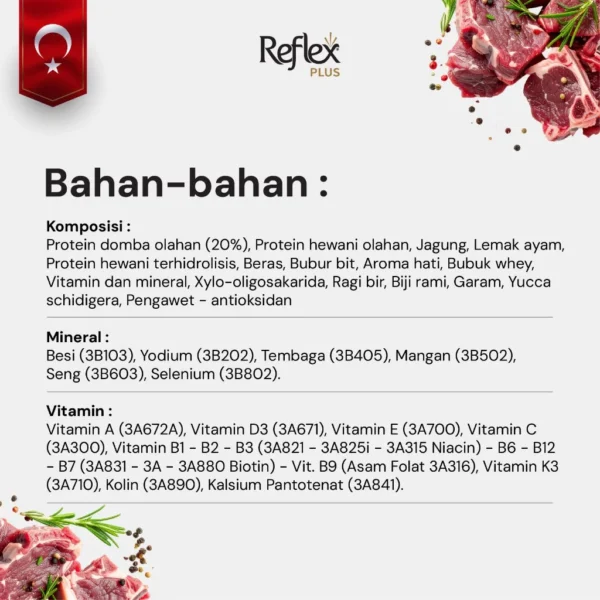 REFLEX PLUS MEDIUM LARGE BREED ADULT DOG FOOD LAMB AND RICE 12KG