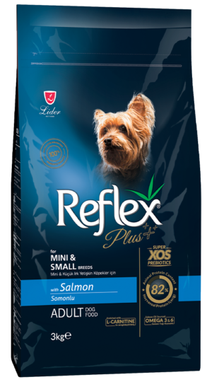 REFLEX PLUS For MINI & SMALL BREEDS WITH SALMON ADULT DOG FOOD 3Kg