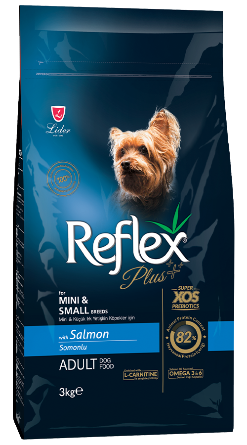 REFLEX PLUS For MINI & SMALL BREEDS WITH SALMON ADULT DOG FOOD 3Kg