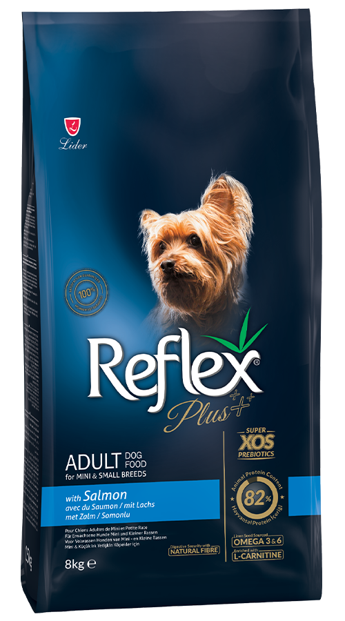 REFLEX PLUS ADULT DOG FOOD For MINI & SMALL BREEDS WITH SALMON 8kg