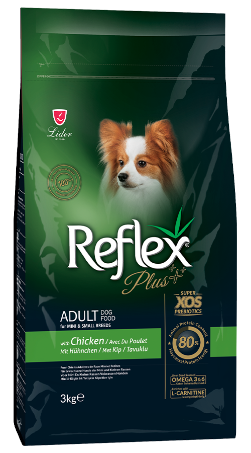 REFLEX PLUS For MINI & SMALL BREEDS WITH CHICKEN TAVUKLU ADULT DOG FOOD 3kg