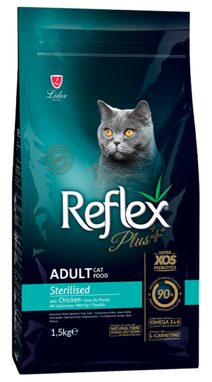 sterilised chicken 1,5kg REFLEX PLUS ADULT CAT FOOD STERILISED WITH CHICKEN 1,5kg