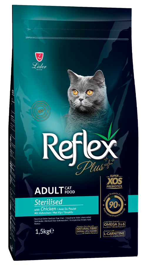 REFLEX PLUS ADULT CAT FOOD STERILISED WITH CHICKEN 1,5kg